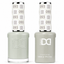 DND 093 Levitate, Levitate, Levitate HEMA & TPO Free Gel Polish Duo soft grey nail color with subtle sage undertones and matching lacquer bottle.