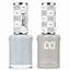 DND 096 Fog HEMA & TPO Free Gel Polish Duo soft fog gray nail color with cool undertones and matching lacquer bottle.