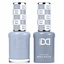 DND 098 Wind Rider HEMA & TPO Free Gel Polish Duo soft blue-gray nail color with cool undertones and matching lacquer bottle.