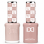 DND 111 Make A Wish HEMA & TPO Free Gel Polish Duo soft blush pink gel polish and matching nail lacquer set on white background.