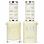 DND 150 I Dough! HEMA and TPO Free Gel Polish Duo soft buttery cream yellow nail polish bottles.