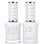 DND 206 Yacht Goals! HEMA and TPO Free Gel Polish Duo crisp milky white nail polish bottles.