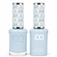 DND 207 Pigeon Point Lighthouse HEMA and TPO Free Gel Polish Duo soft pastel baby blue nail polish bottles.