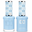 DND 210 Sea. Waves. Repeat. HEMA and TPO Free Gel Polish Duo creamy ocean blue nail polish bottles.