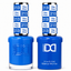 DND 213 Ships Ahoy! HEMA and TPO Free Gel Polish Duo bold cobalt blue nail polish bottles.