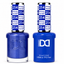 DND 214 Oh Buoy, My Azul! HEMA and TPO Free Gel Polish Duo vivid royal blue nail polish bottles.