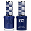 DND 217 Nautical Blackout HEMA and TPO Free Gel Polish Duo deep midnight navy nail polish bottles.