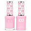 DND 219 Couple’d Up HEMA and TPO Free Gel Polish Duo sweet creamy pink nail polish bottles.