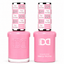 DND 221 Trust Fund Baby HEMA and TPO Free Gel Polish Duo bright creamy pink nail polish bottles.