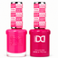DND 227 Hot New Bombshell HEMA and TPO Free Gel Polish Duo bold neon pink nail polish bottles.