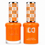 DND 232 Citrus Rush HEMA and TPO Free Gel Polish Duo bold neon orange nail polish bottles.