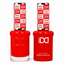 DND 236 Cherry Rocket HEMA and TPO Free Gel Polish Duo bold cherry red nail polish bottles.