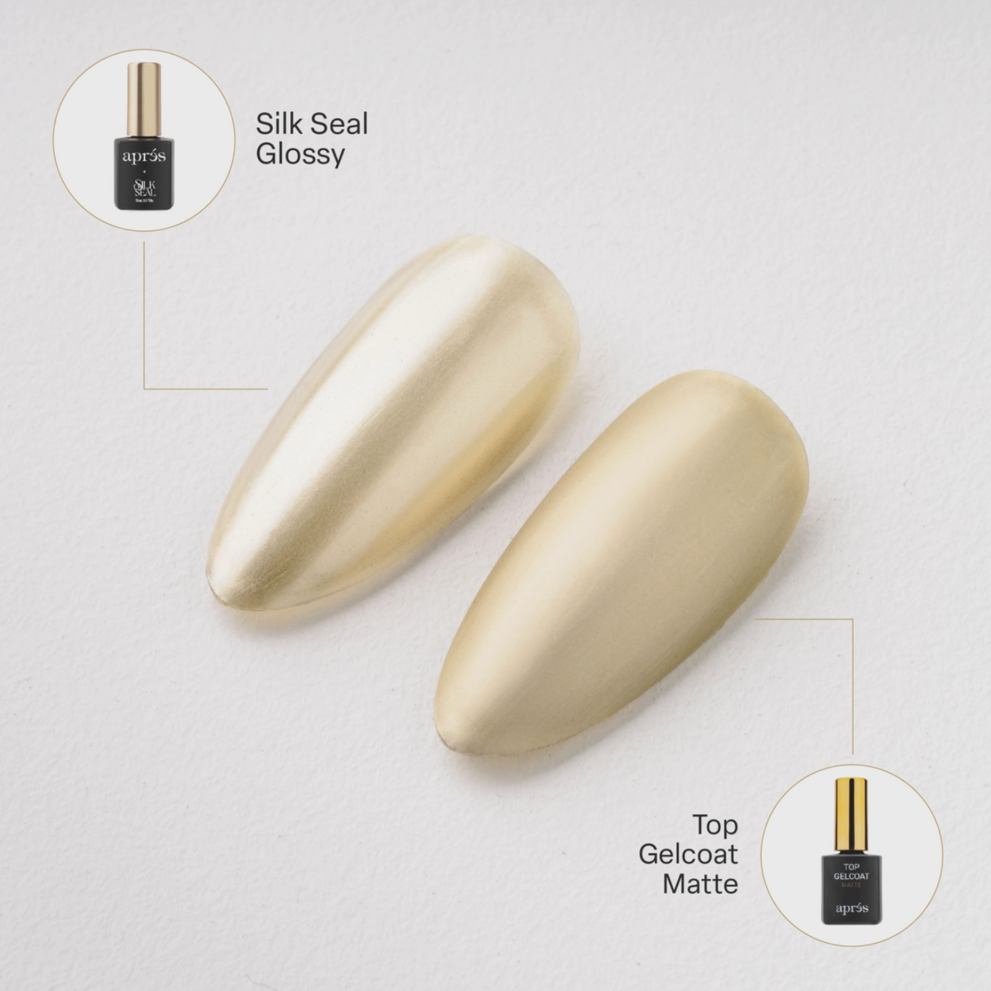 Apres His Pearl Cuffs Silk Cover with matte and glossy top 
