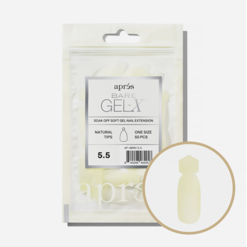 Apres Bare Natural Gel-X Tips 50pc #5.5