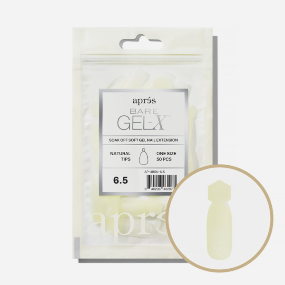 Apres Bare Natural Gel-X Tips 50pc #6.5