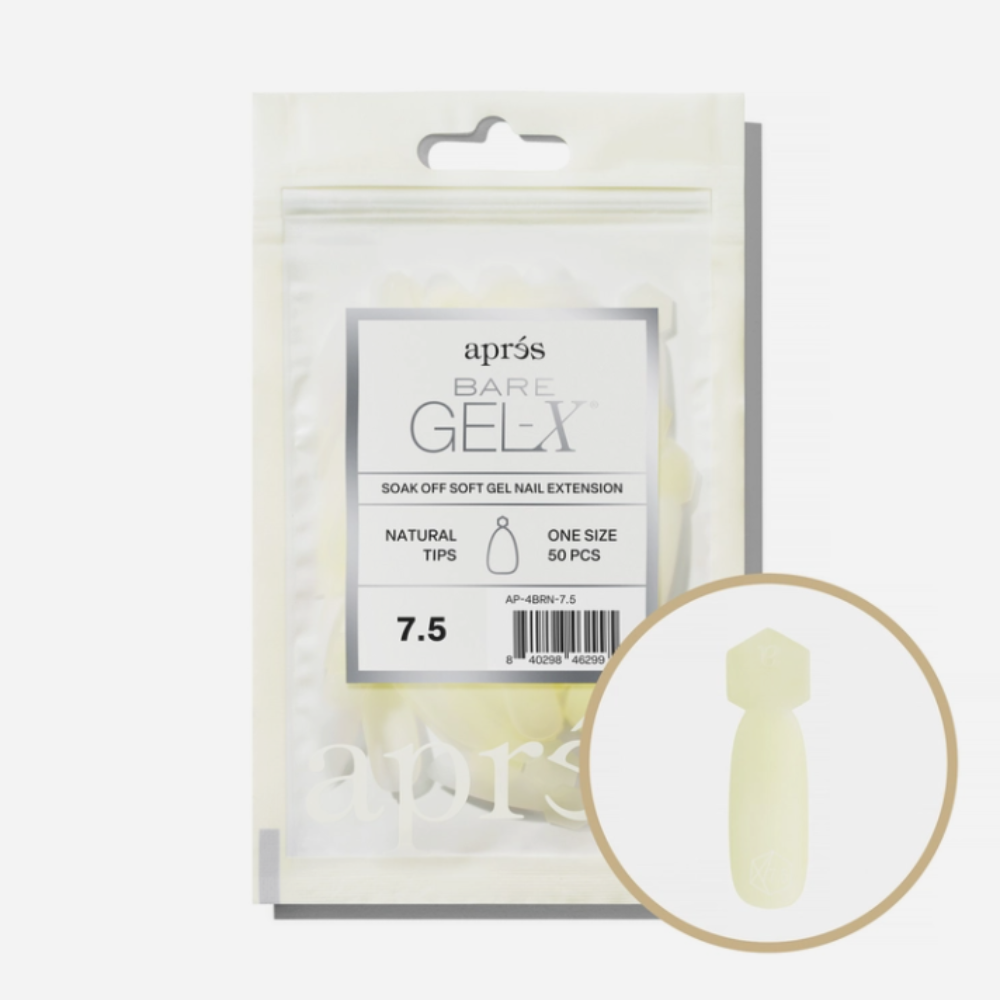 Apres Bare Natural Gel-X Tips 50pc #7.5