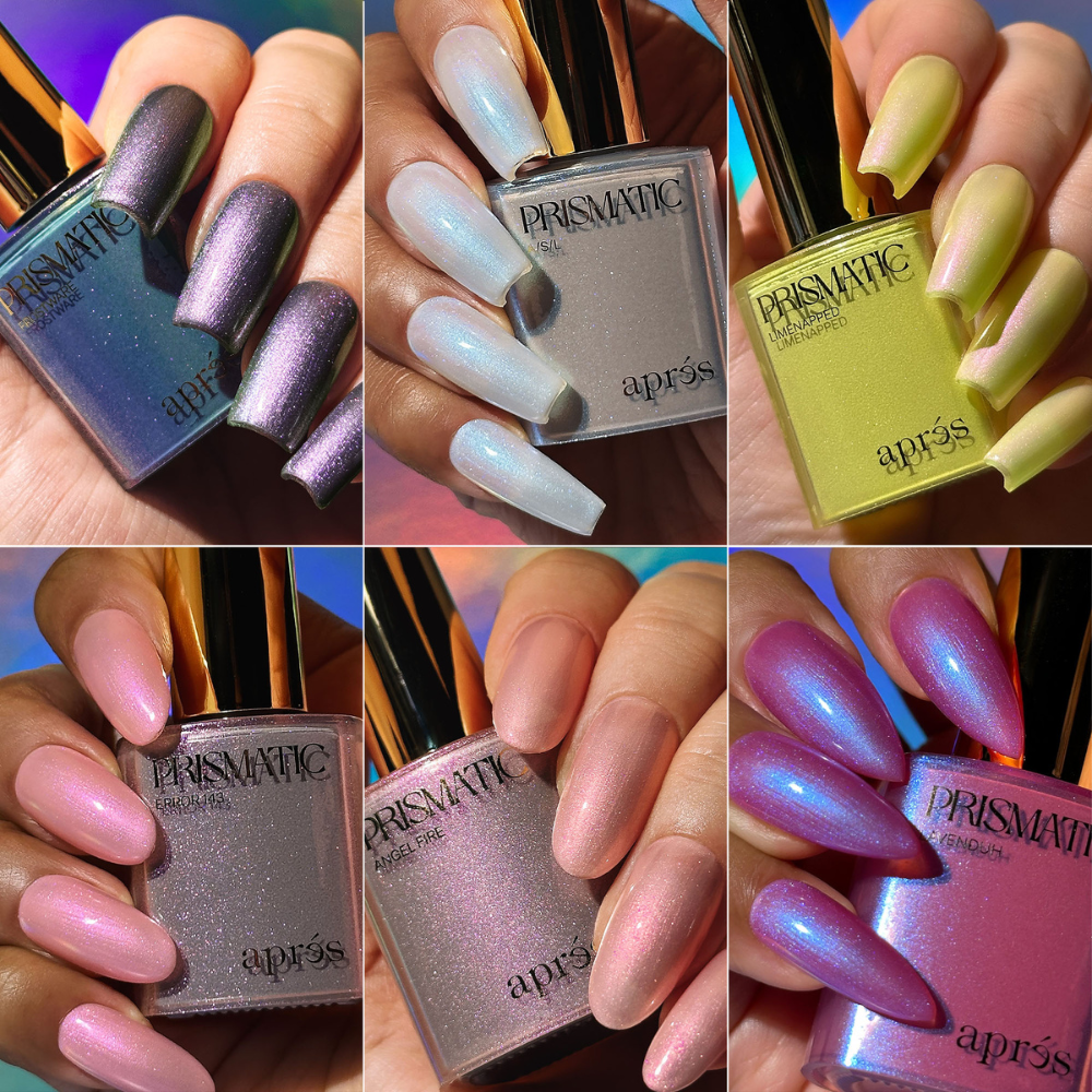 Apres Prismatic Gel Pearlescent Collection - 6 Colors bottles