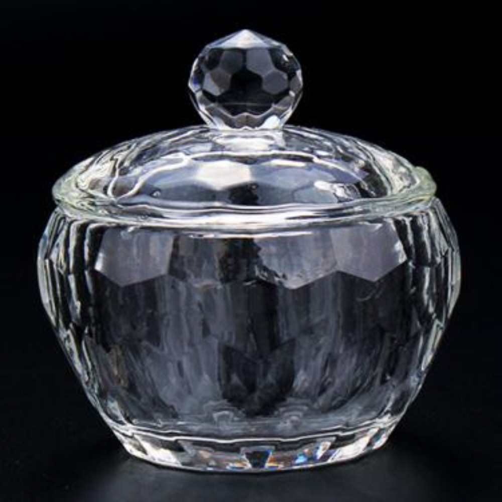 Crystal Glass Jar w/ Lid - Apple Shape
