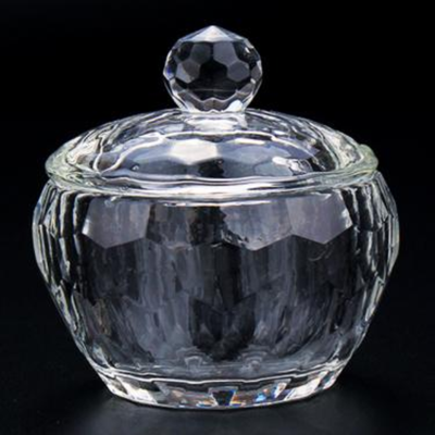 Crystal Glass Jar w/ Lid - Apple Shape