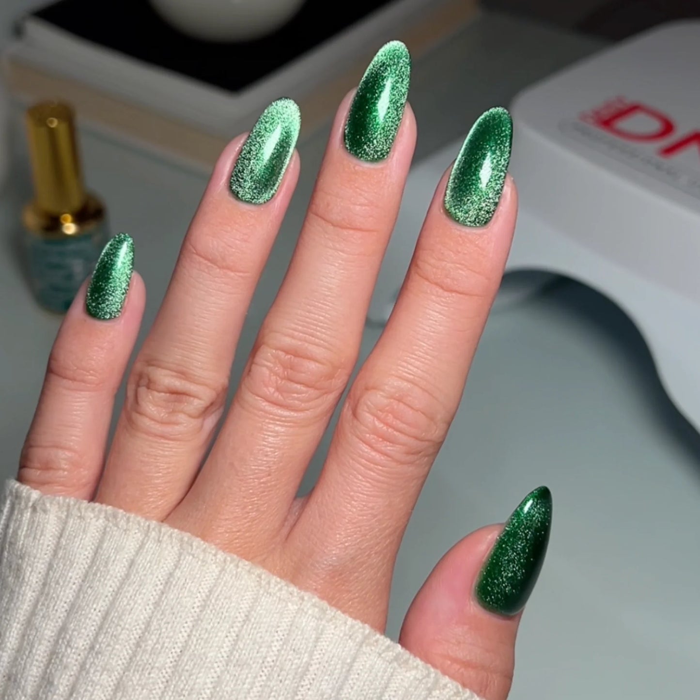 hands wearing DND DC Cat Eye Purrsian Purrfection