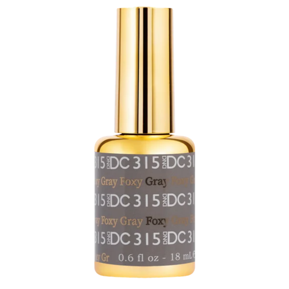 Gel bottle of DND DC Gel 315 Foxy Gray