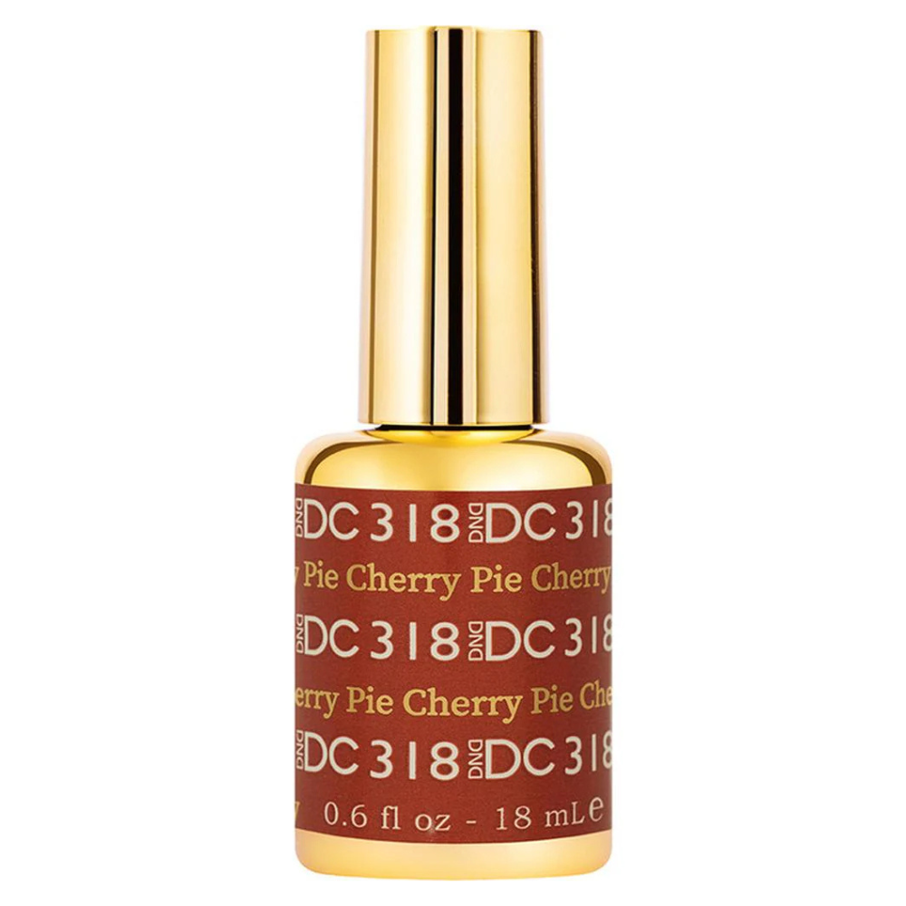 Gel bottle of DND DC Gel 318 Cherry Pie