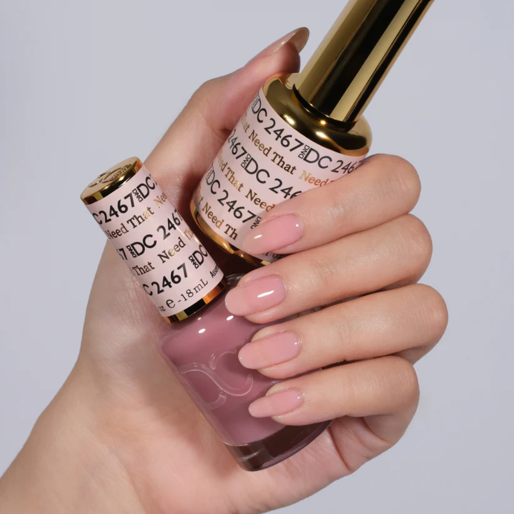 Hands wearing DND DC Gel 2467 Need That