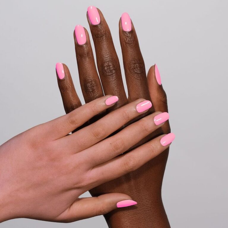 hands wearing 136 Candy Coated Gel & Polish Diva Duo by DND