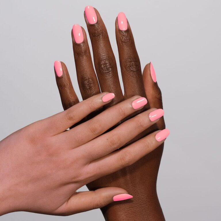 hands wearing 137 Little Pink Dress Diva Gel & Polish Duo by DND