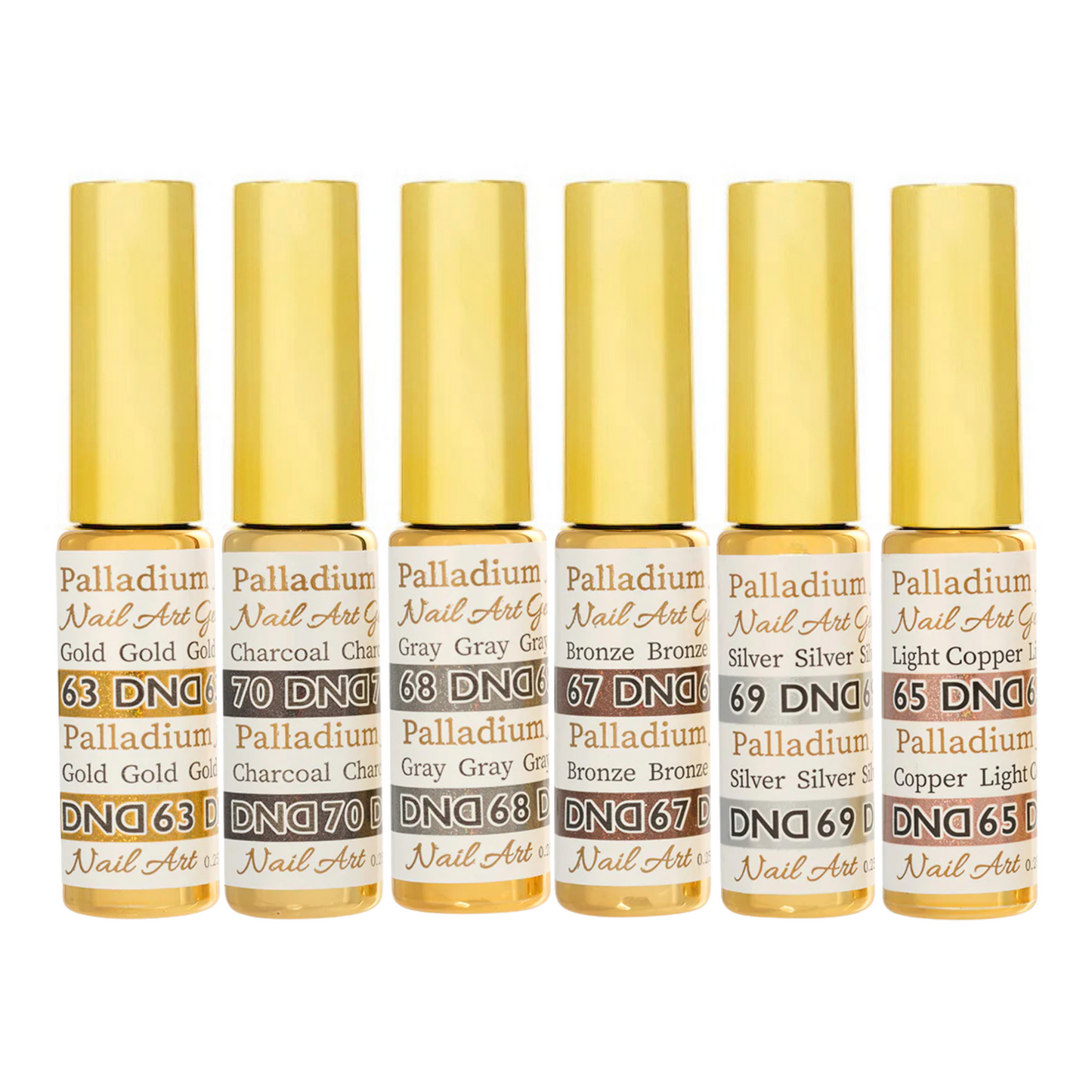 DND Nail Art Gel Liner 18pc Bundle - Palladium