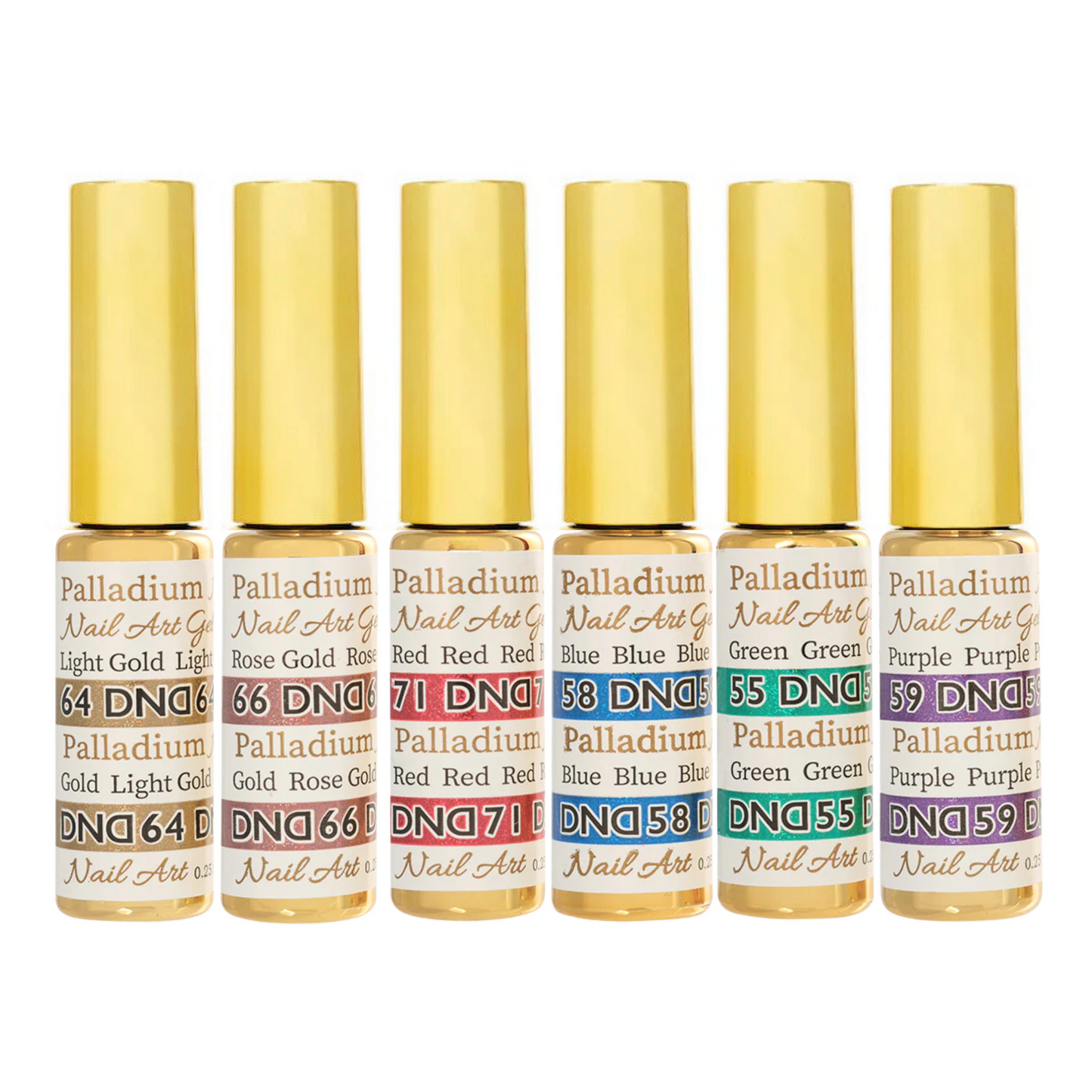 DND Nail Art Gel Liner 18pc Bundle - Palladium