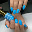 hands wearing DND DC Gel - 028 Copen Blue