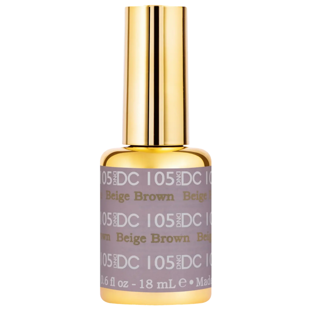 gel bottle of DND DC Gel - 105 Beige Brown
