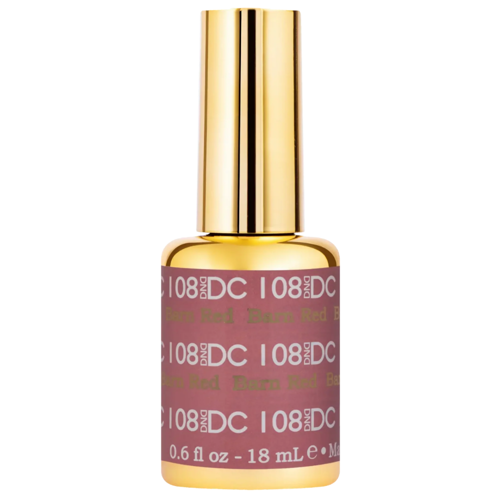 gel bottle of DND DC Gel - 108 Barn Red