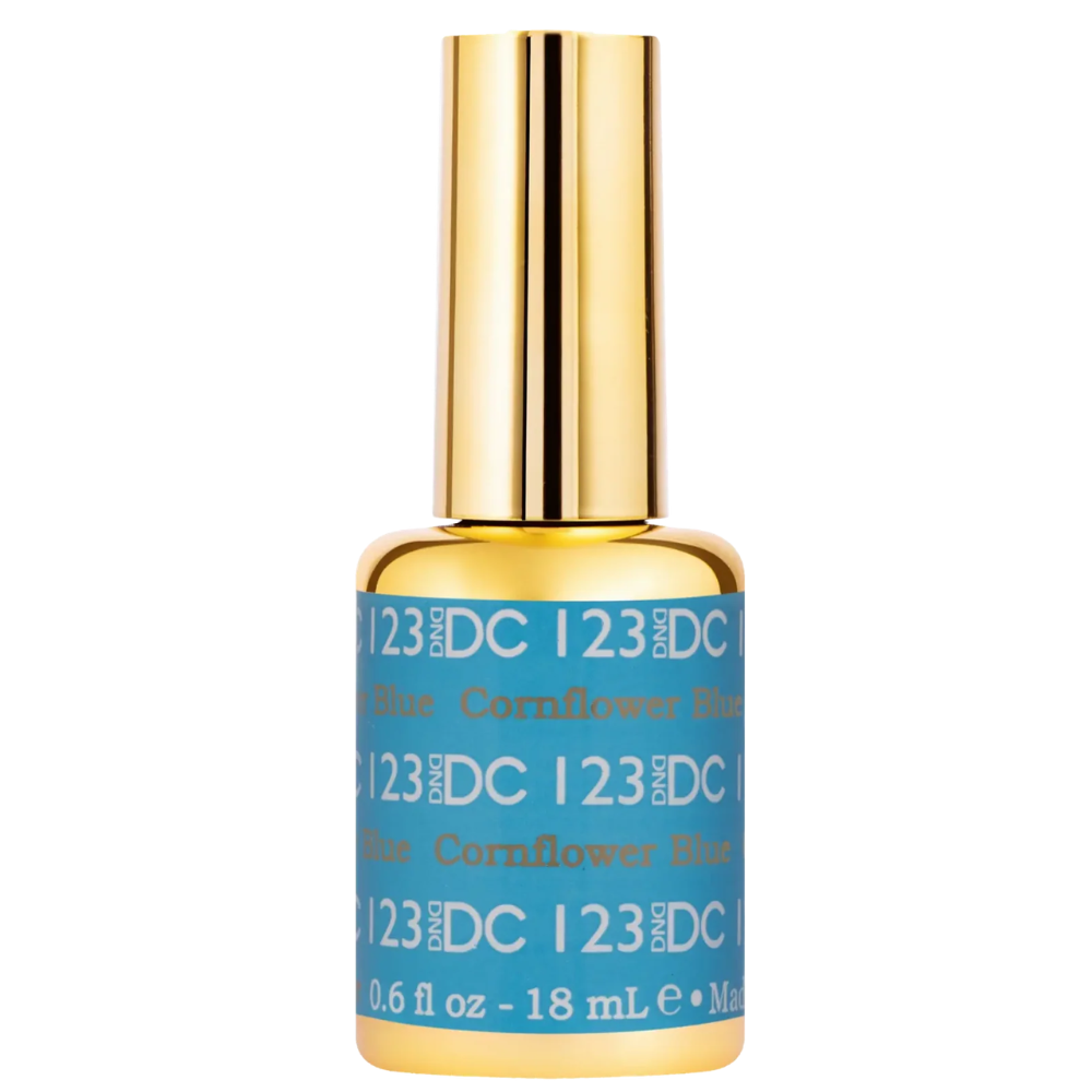 gel bottle of DND DC Gel - 123 Cornflower Blue