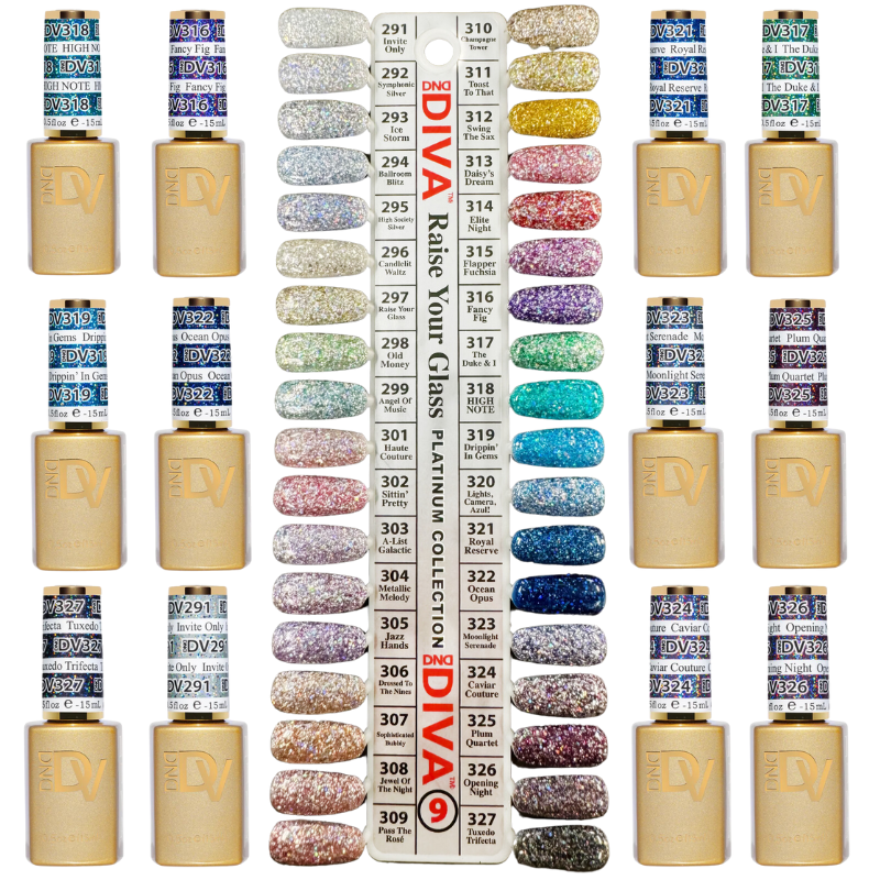 Dnd Diva Raspberry DND Diva Platinum Gel Collection 36pc - Ultra Reflective Gel