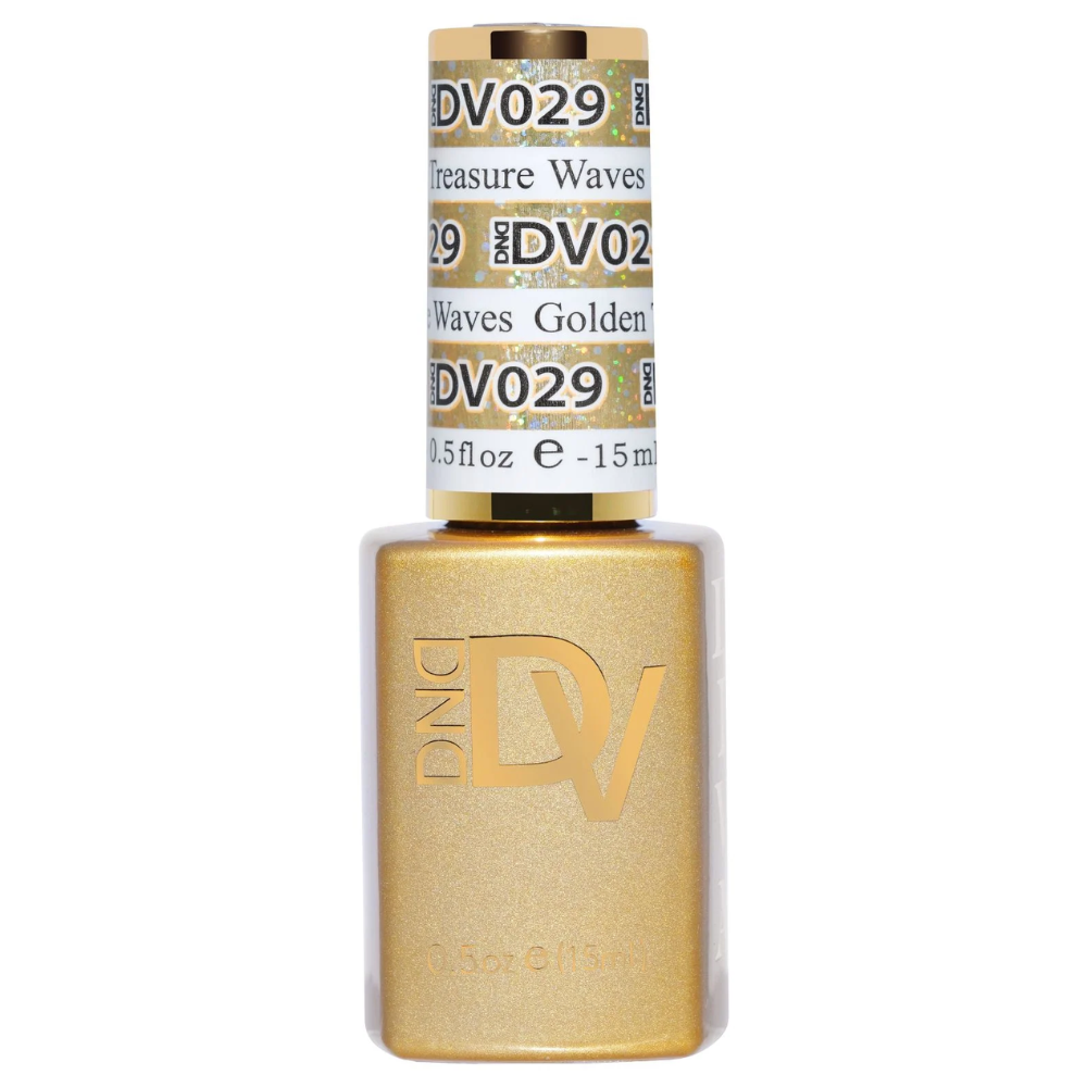 gel bottle of DND Diva Gel Golden Treasure Waves