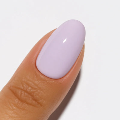 finger wearing DND Diva Gray Meets Purple
