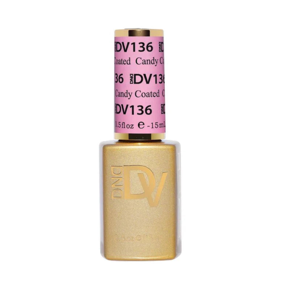gel bottle of DND Diva Gel 136 Candy Coated