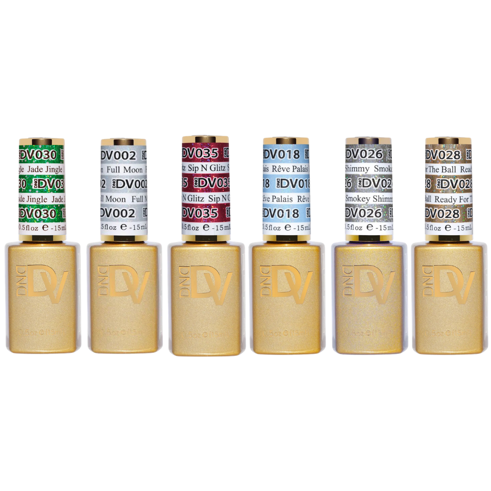 DND Diva Winter Gel Polish 6pc Bundle - Holiday Glitz