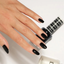 Hands wearing DND Gel 447 Black Licorice