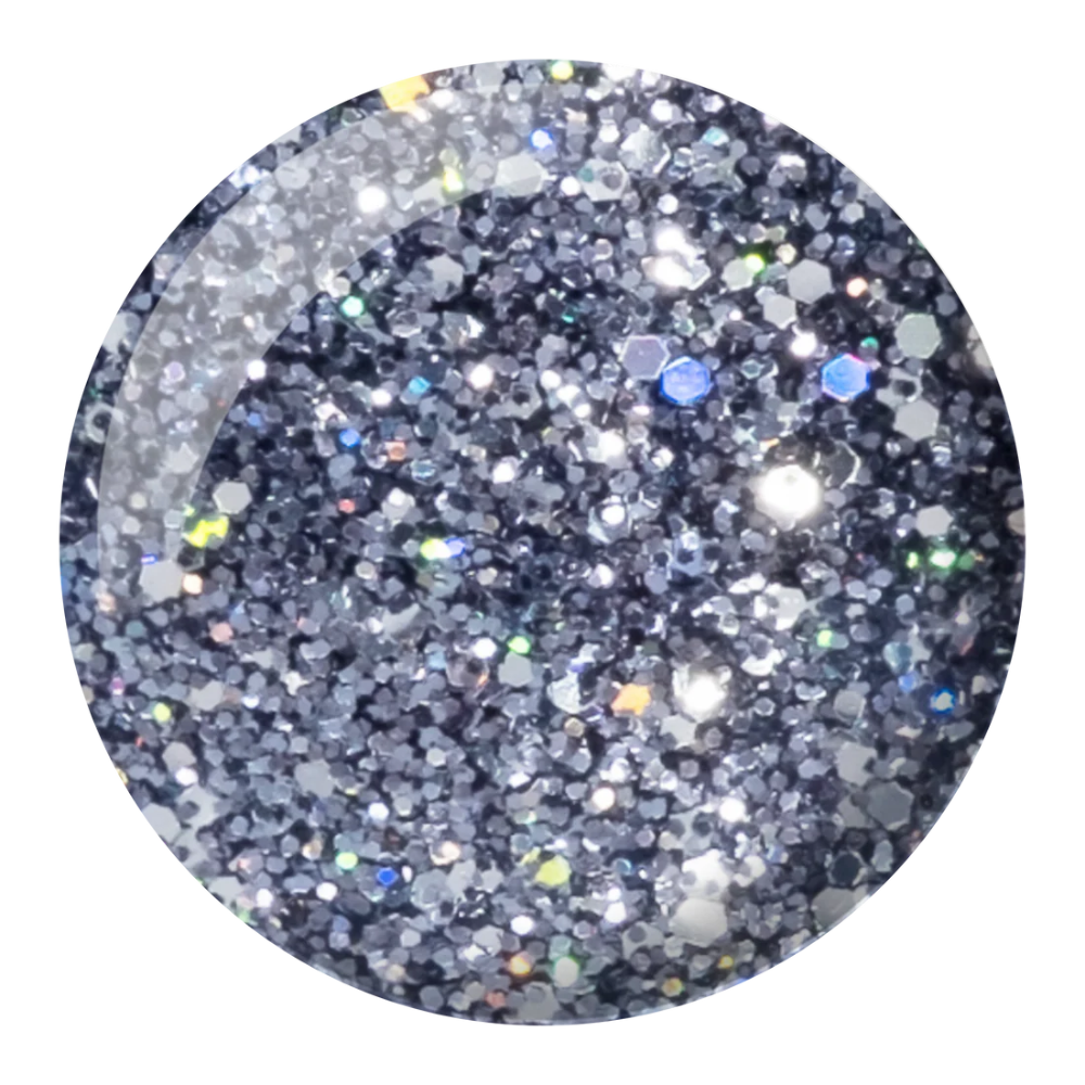 Swatch of 407 Black Diamond Star Duo By DND Gel