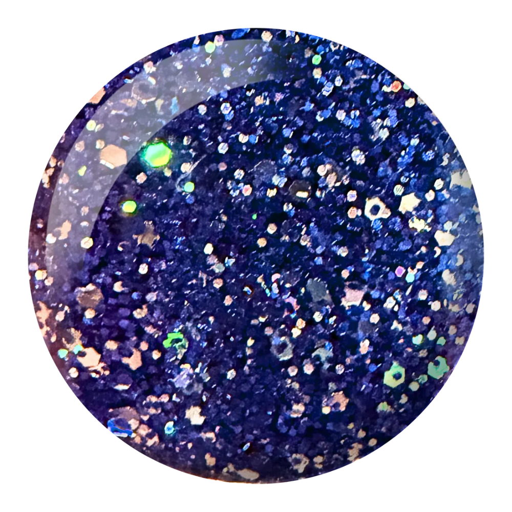 Swatch of 410 Ocean Night Star Duo By DND Gel