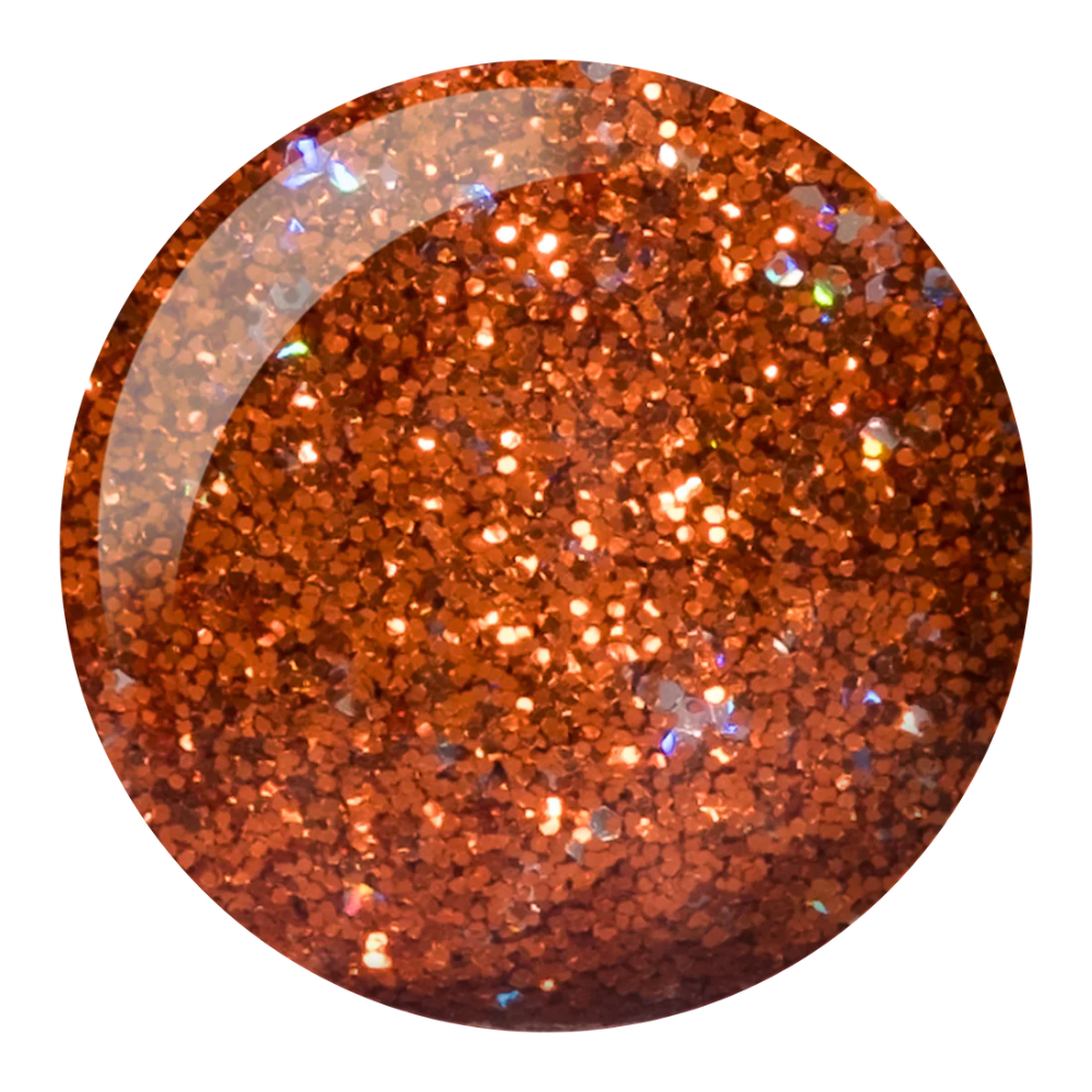Swatch of 412 Golden Orange Star Duo By DND Gel