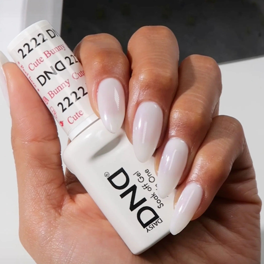 hands wearing DND Gel Polish - 1234 Cute Bunny