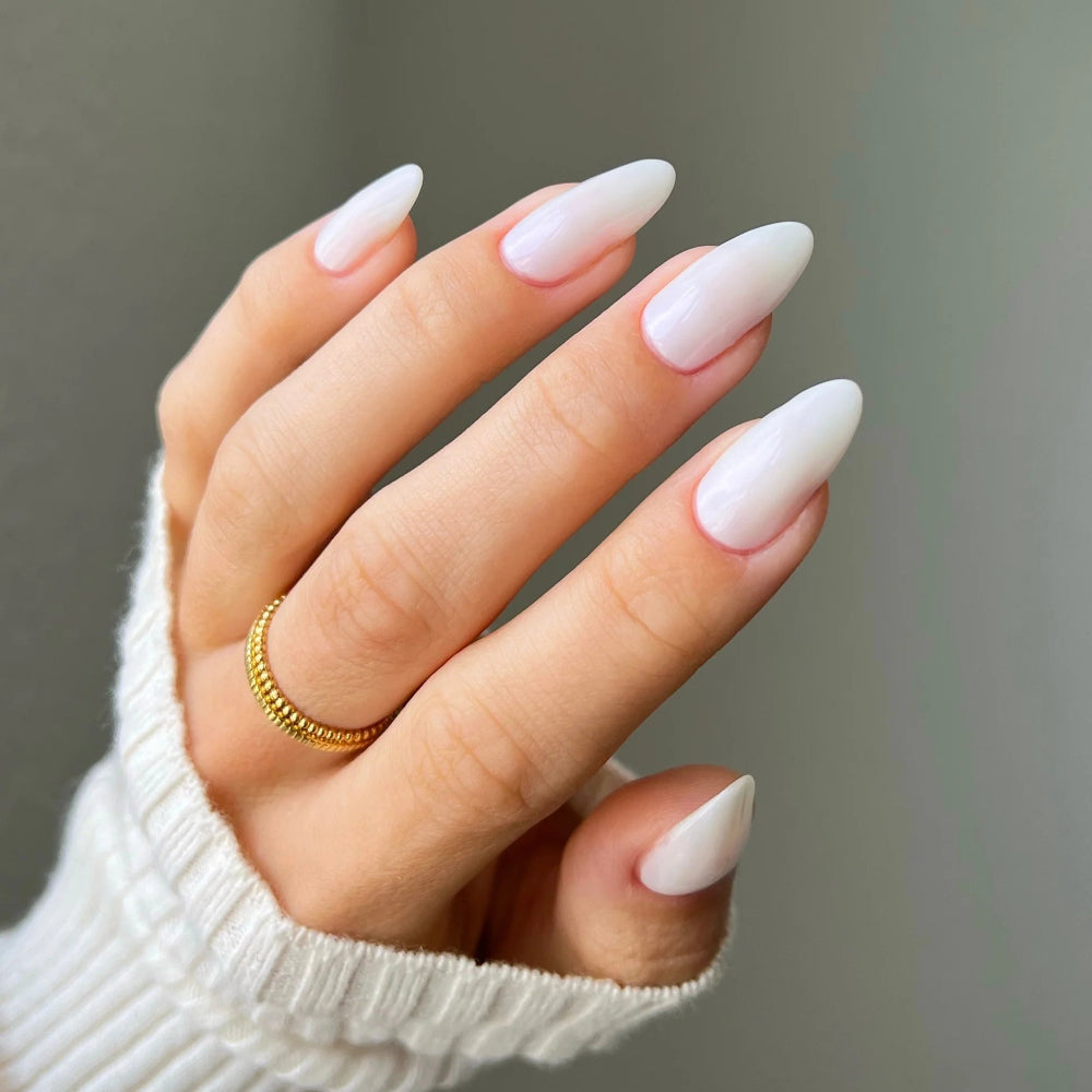 hands wearing DND Gel Polish - 1234 Cute Bunny (2222)