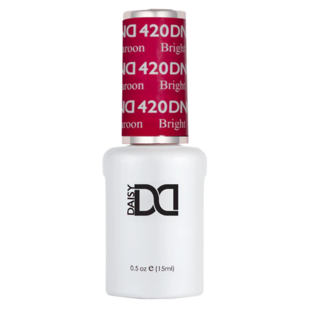Gel bottle of DND Gel 420 Bright Maroon