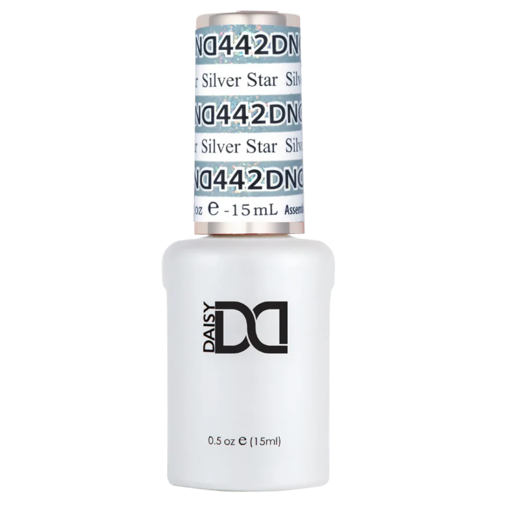 Gel bottle of DND Gel 442 Silver Star