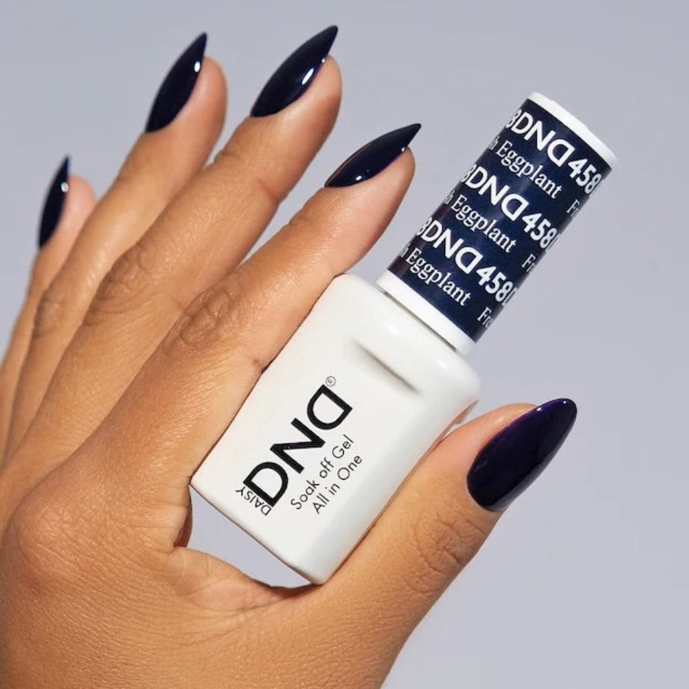 hands wearing DND Gel Polish - 458 Fresh Eggplant