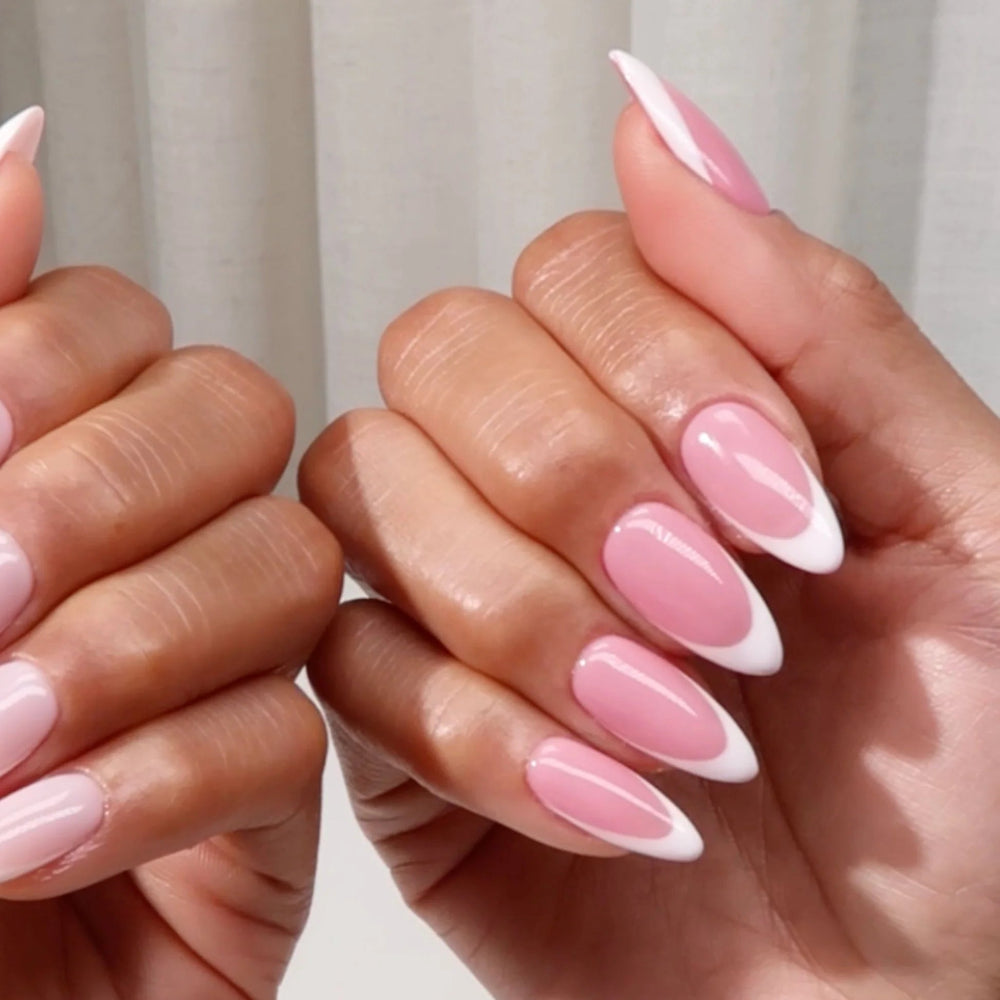 DND Gel Polish 884 Floral Fields paired with white french tips